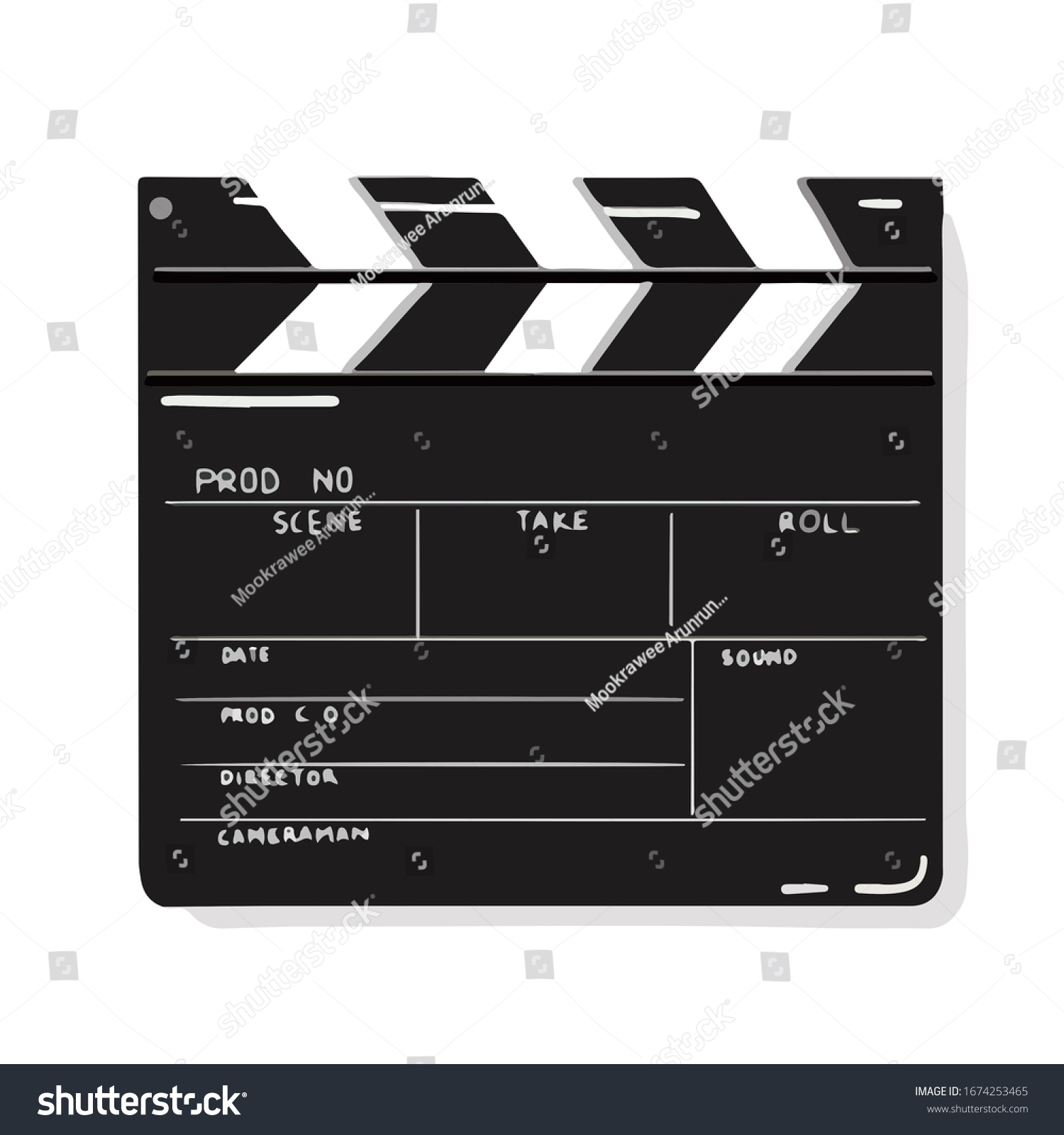 Movie Slate Illustrated By Freehand Drawing Stock Illustration ...