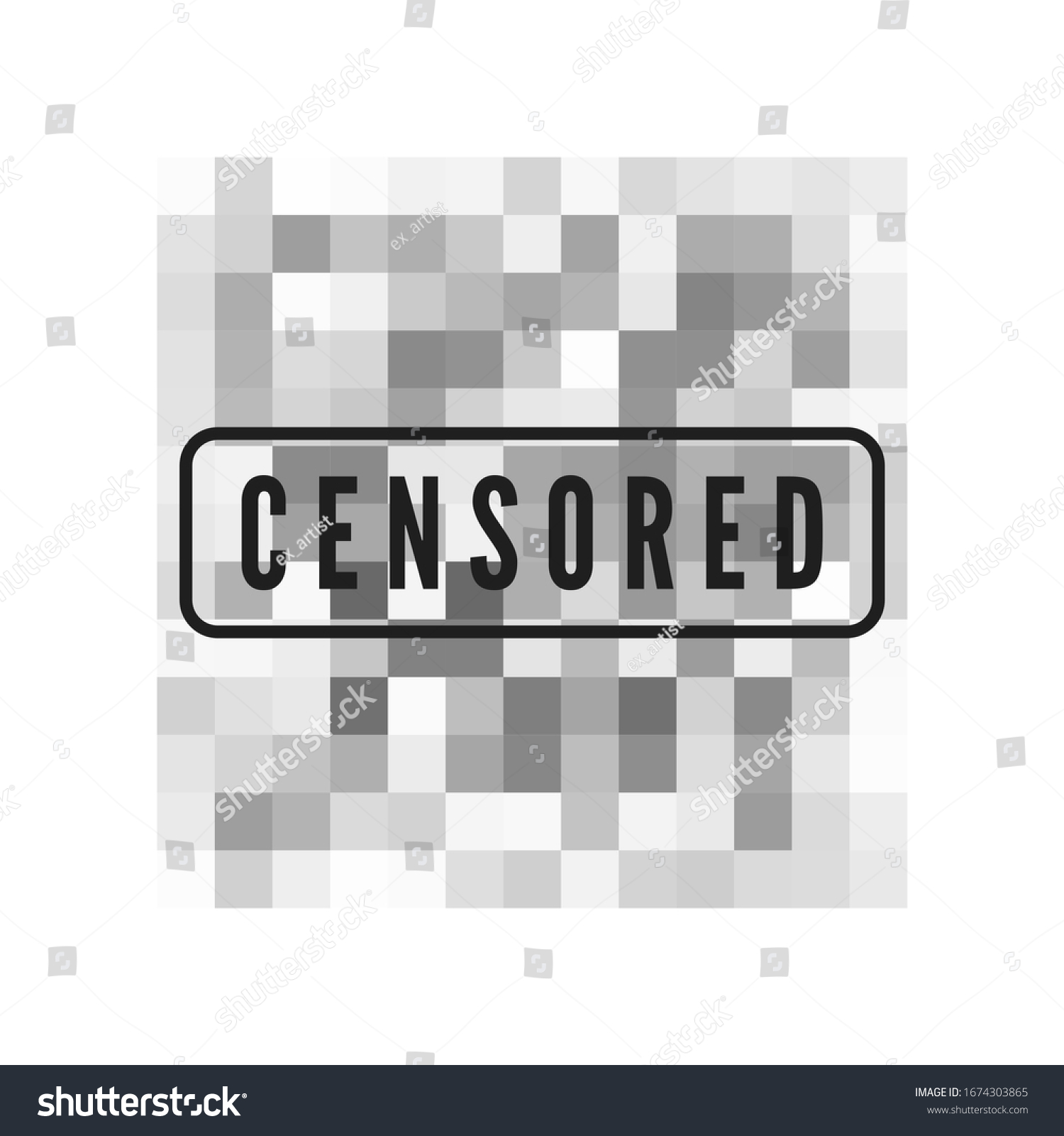 Censorship Gray Mosaic Censored Data Transparent Stock Vector (Royalty ...