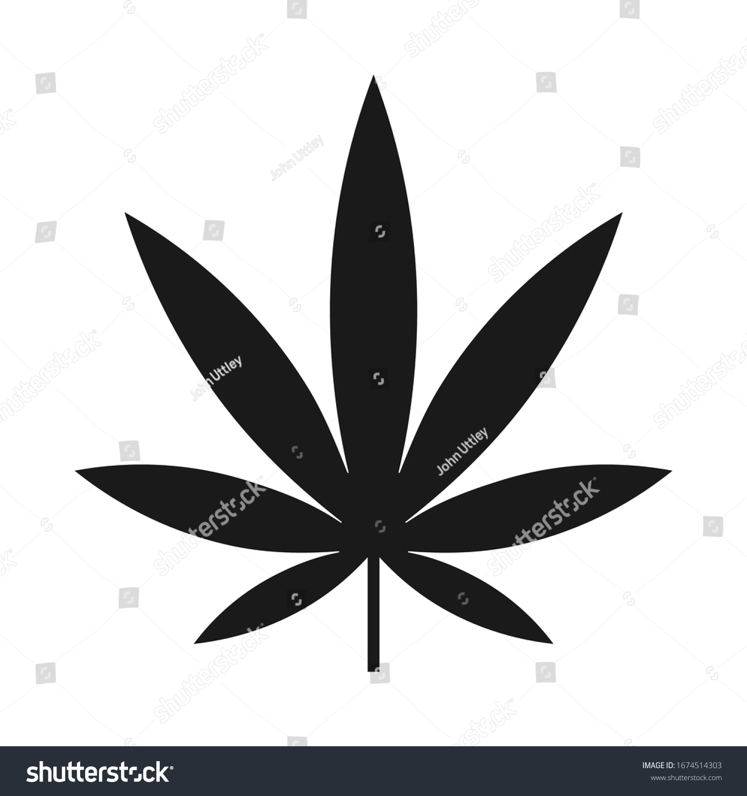 Cannabis Leaf Hemp Marijuana Icon Silhouette Stock Vector (Royalty Free ...