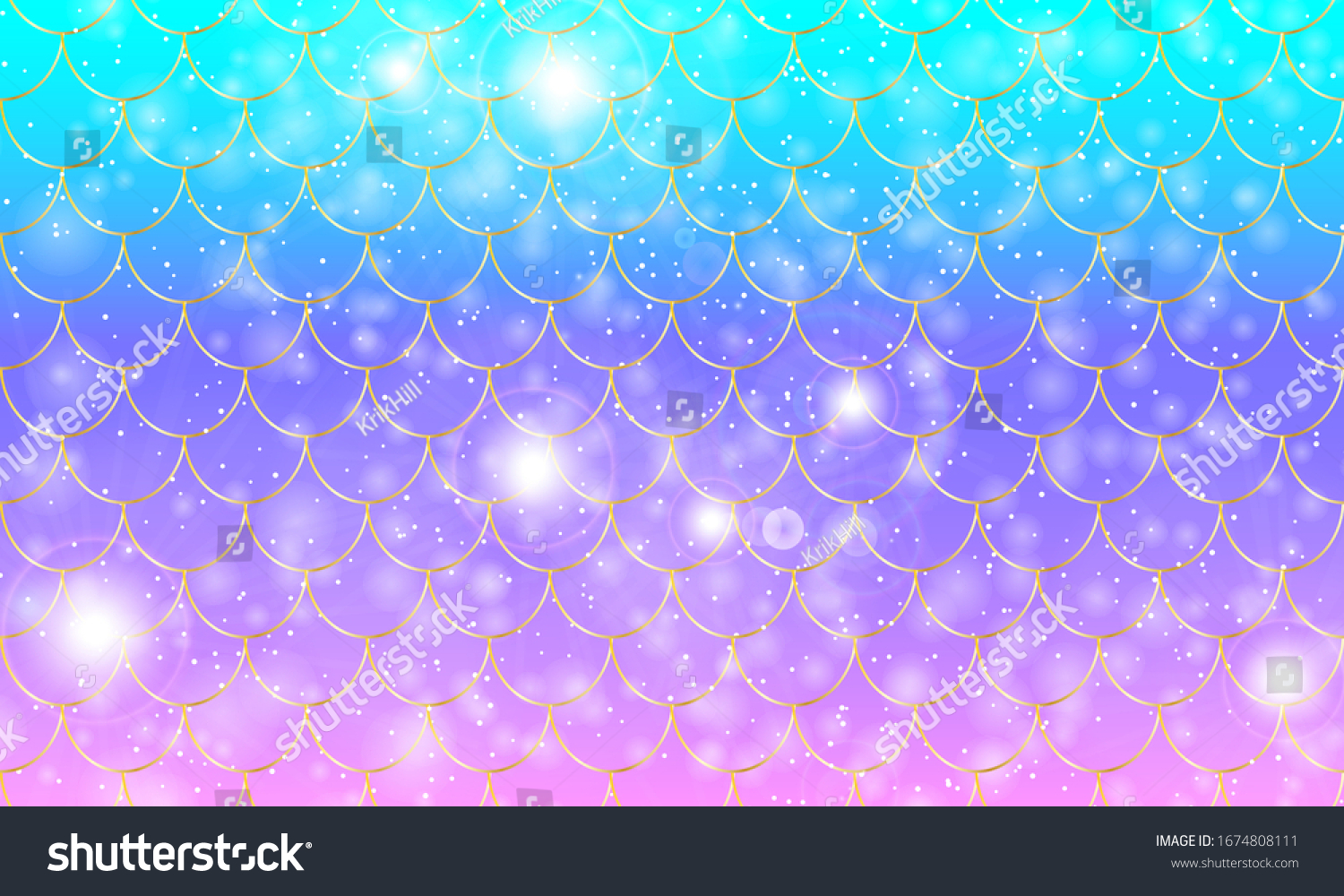 Mermaid Scales Fish Squama Kawaii Pattern Stock Vector (Royalty Free ...