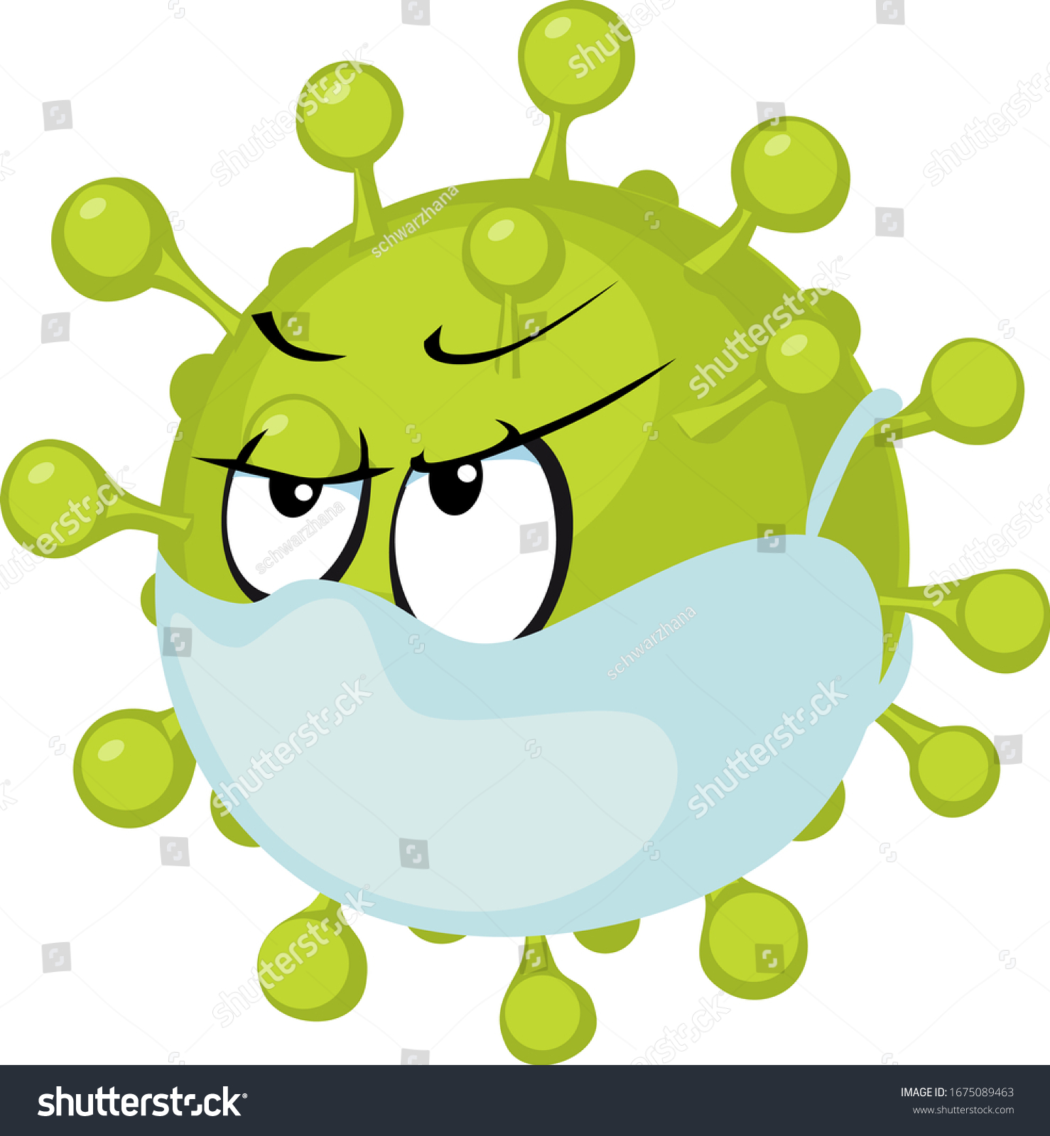 Tamed Corona Virus Cartoon Covid 19 Stock Vector (Royalty Free ...