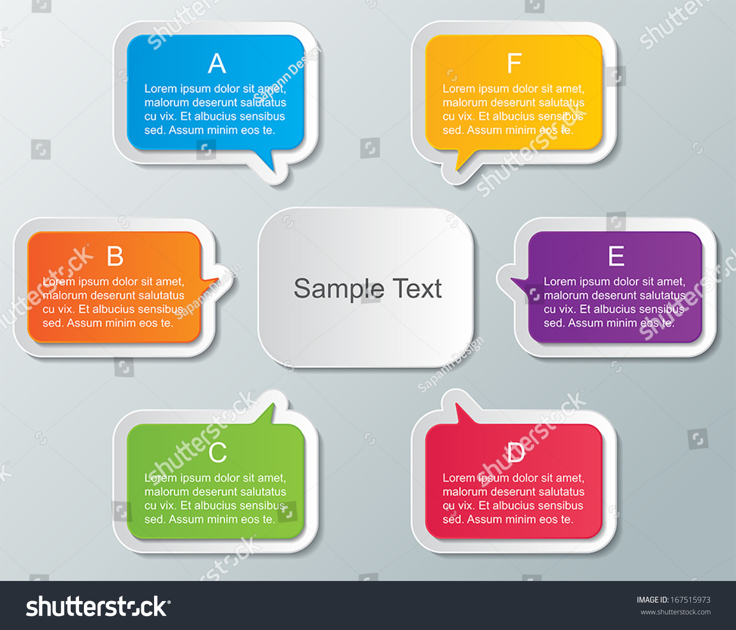 Set Colorful Speech Bubble Infographic Templates Stock Vector (Royalty ...