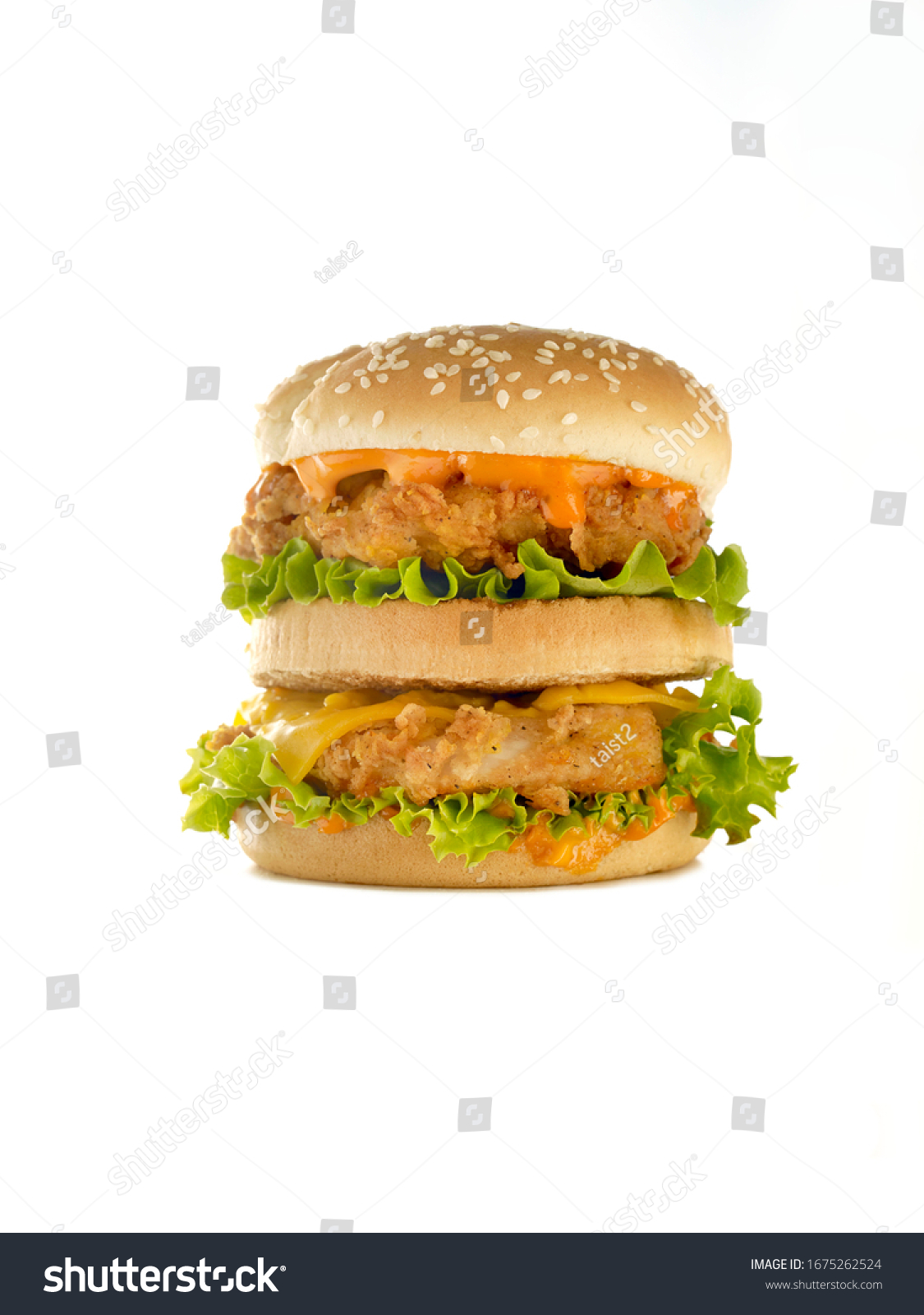 69 Triple Chicken Burger Images, Stock Photos & Vectors | Shutterstock