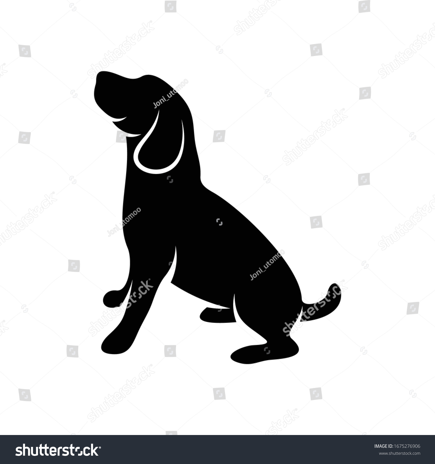 Silhouette Beagle Dog Vector Illustration Design Stock Vector (Royalty ...