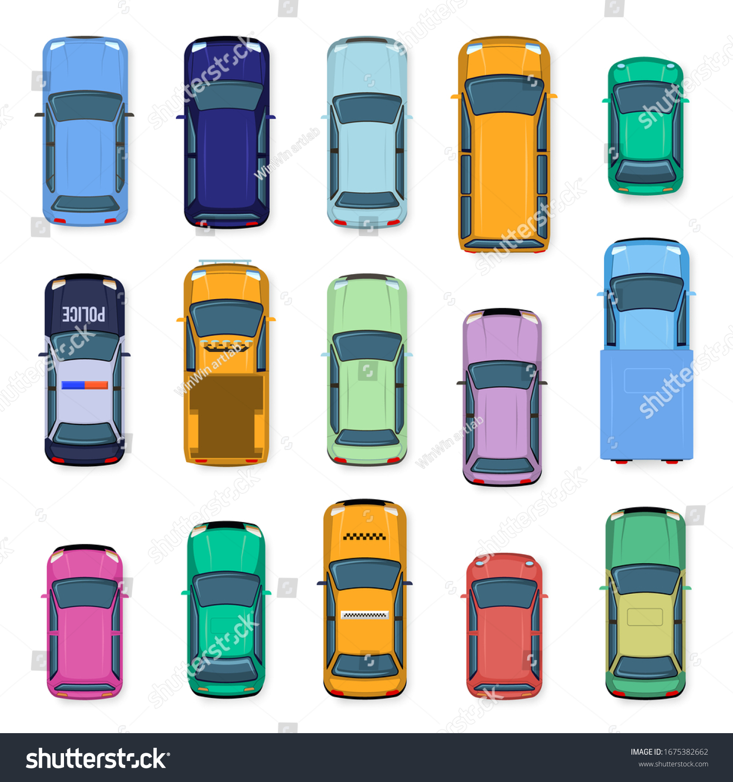 City Car Top View City Traffic Stock Illustration 1675382662 | Shutterstock