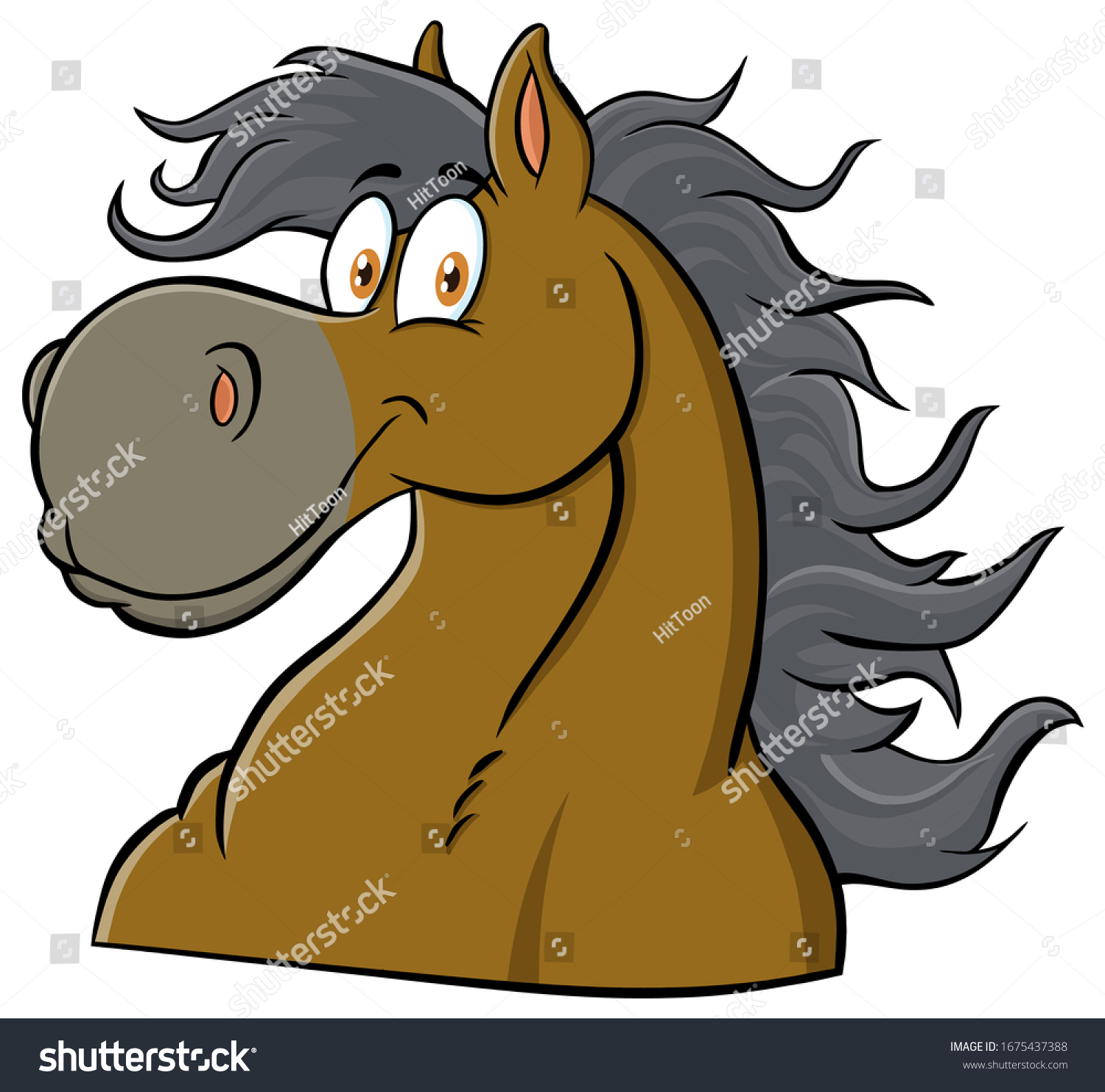 Horse Head Cartoon Mascot Character Vector Stock Vector (Royalty Free ...