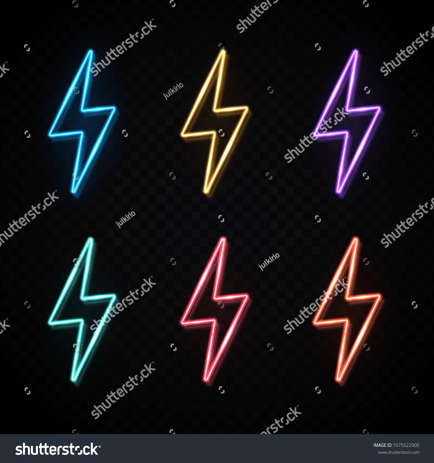 3d Lightning Bolt Logo Set On Stock Vector (Royalty Free) 1675522900 ...