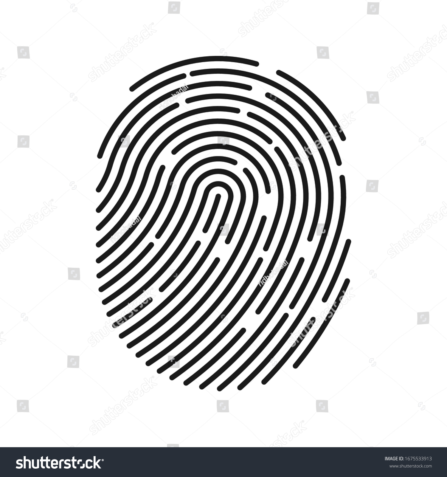 Fingerprint Icon Digital Security Authentication Concept Stock Vector ...