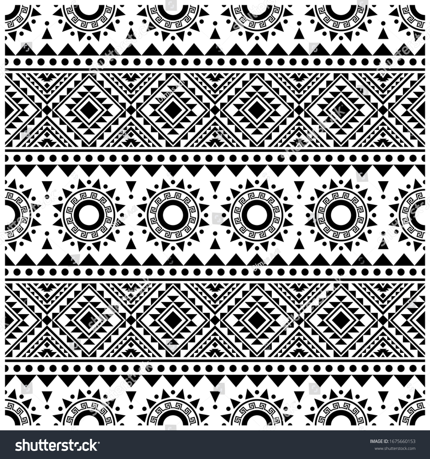 Aztec Seamless Ethnic Pattern Background Design Stock Vector (Royalty ...