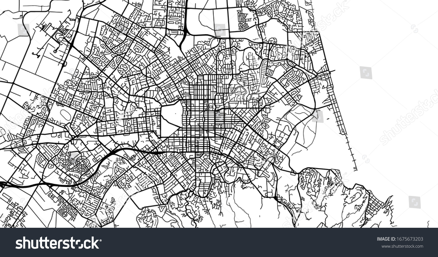 Urban Vector City Map Christchurch New Stock Vector (Royalty Free ...