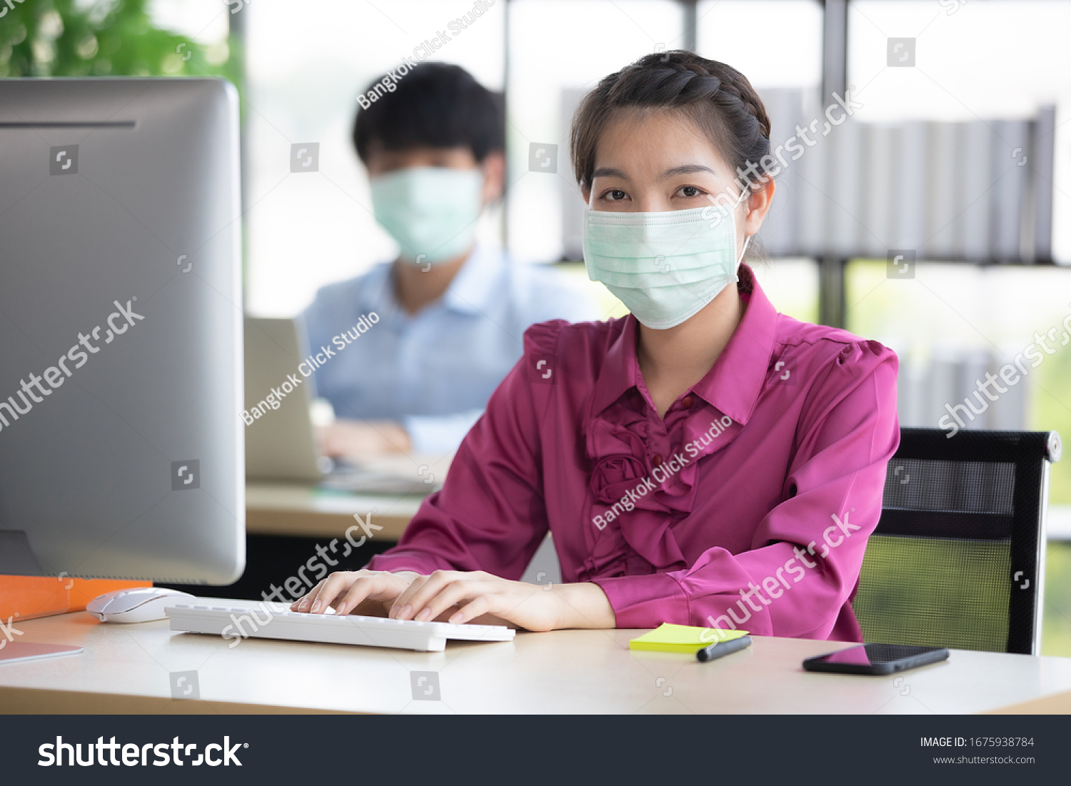 Man Woman Businesspeople Working Together Office Stock Photo 1675938784 ...