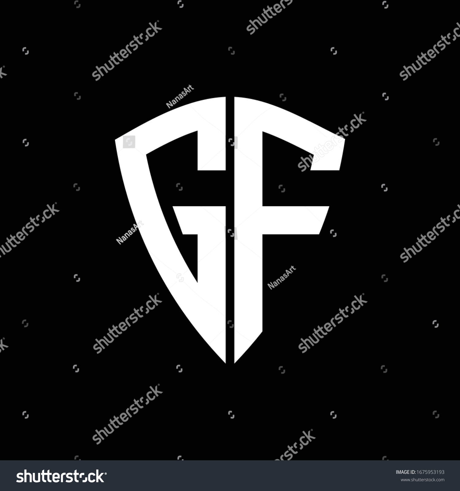 Gf Logo Monogram Shield Shape Design Stock Vector (Royalty Free ...