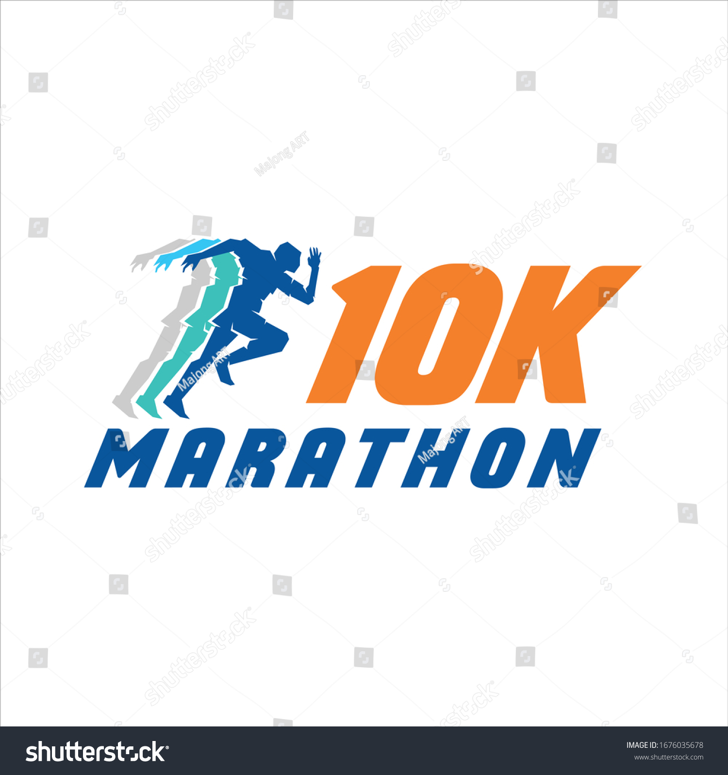 10k Run Logo Design Vector Stock Stock Vector (Royalty Free) 1676035678 ...