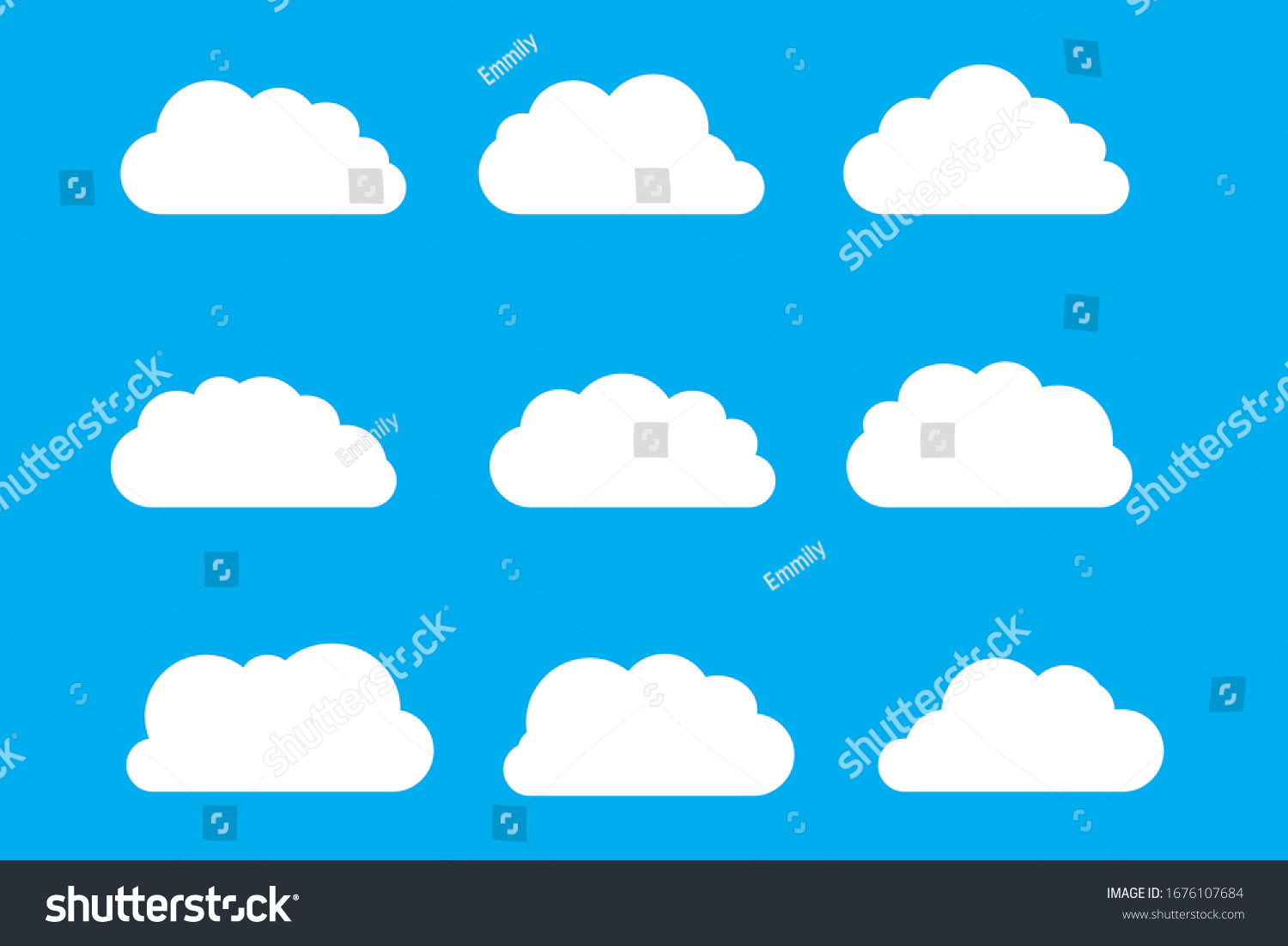 Set Cloud Icons Trendy Flat Style Stock Vector (Royalty Free ...