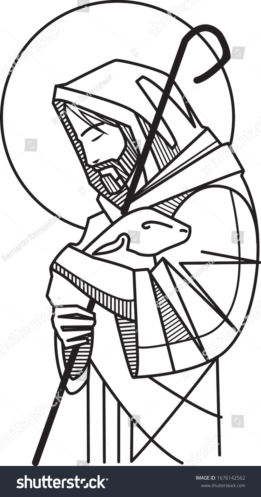 Hand Drawn Vector Illustration Drawing Jesus Stock Vector (Royalty Free ...