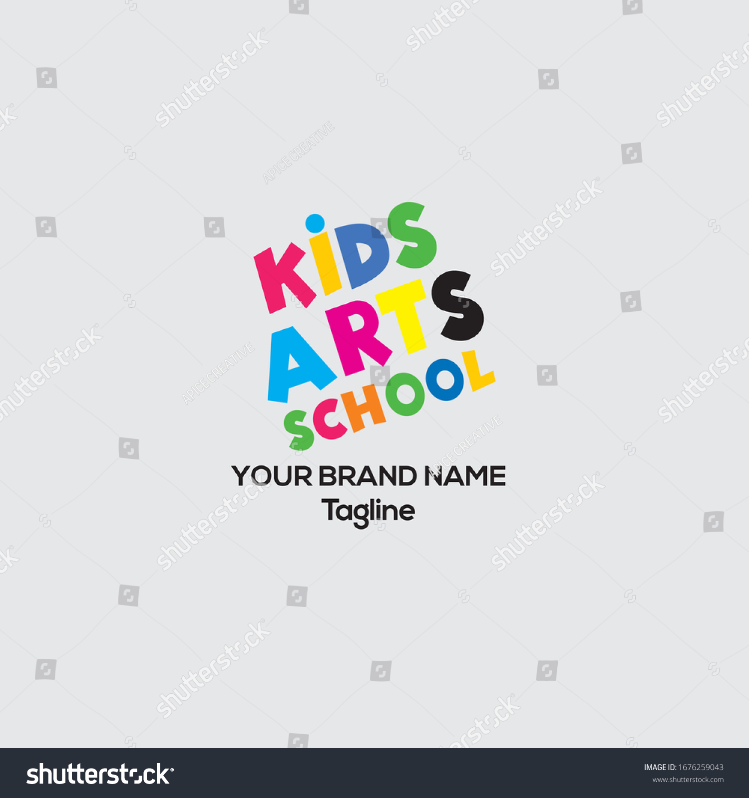 Kids Art School Logo Kids Arts Stock Vector (Royalty Free) 1676259043 ...