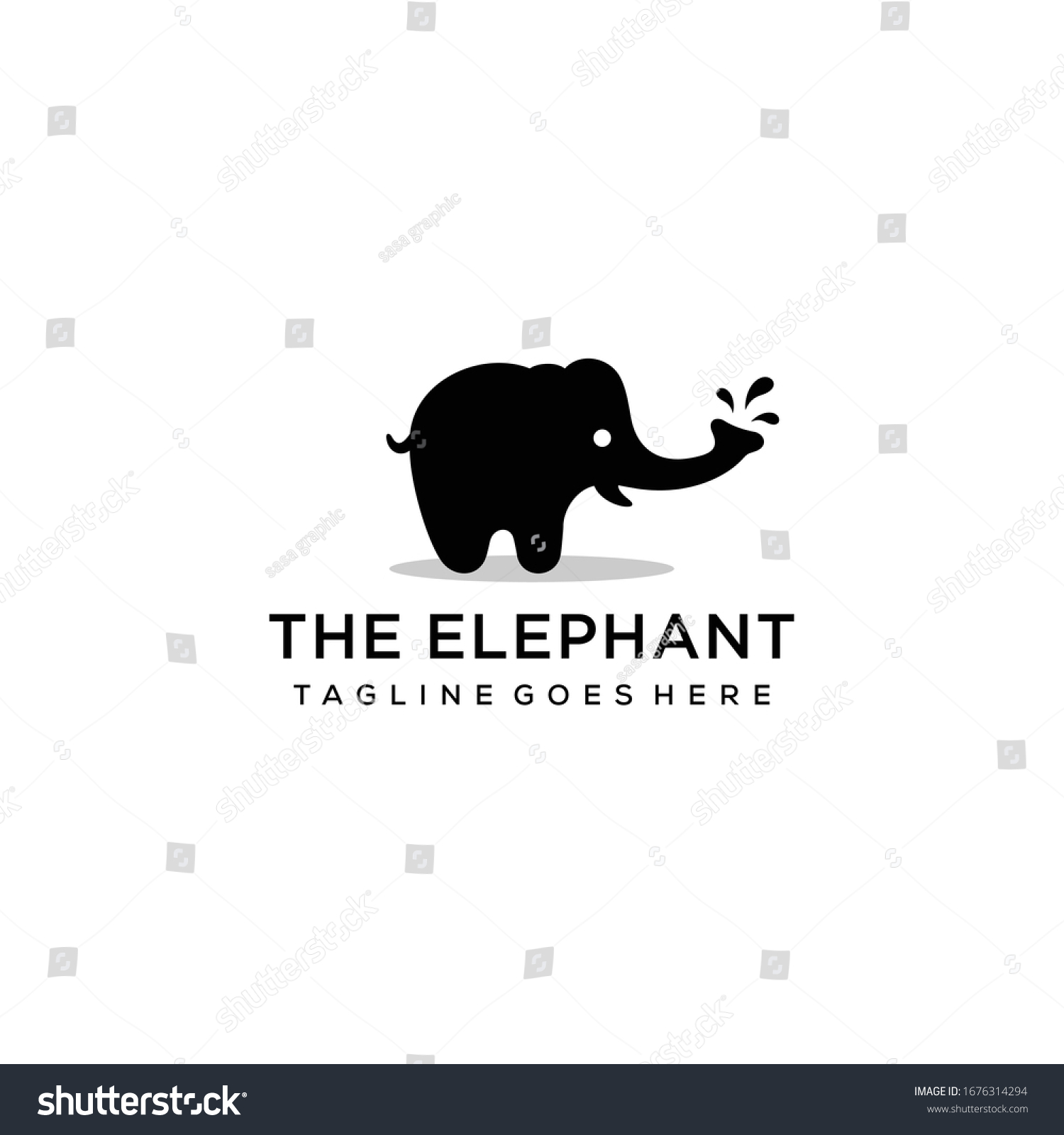 Little Elephant Form Line Art That Stock Vector (Royalty Free ...