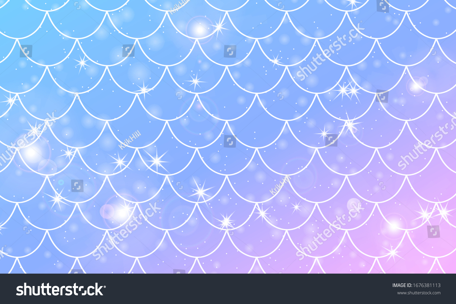 Mermaid Scales Fish Squama Kawaii Pattern Stock Vector (Royalty Free ...