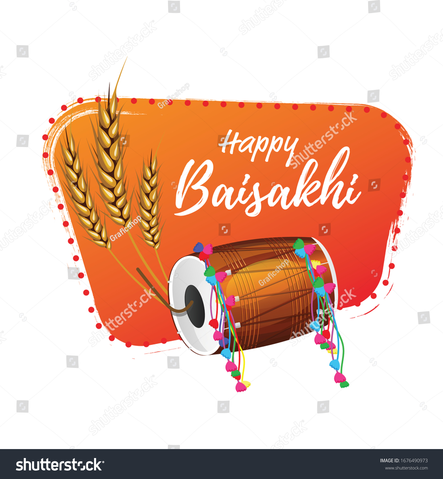 Happy Baisakhi Festival Sticker Background Template Stock Vector ...