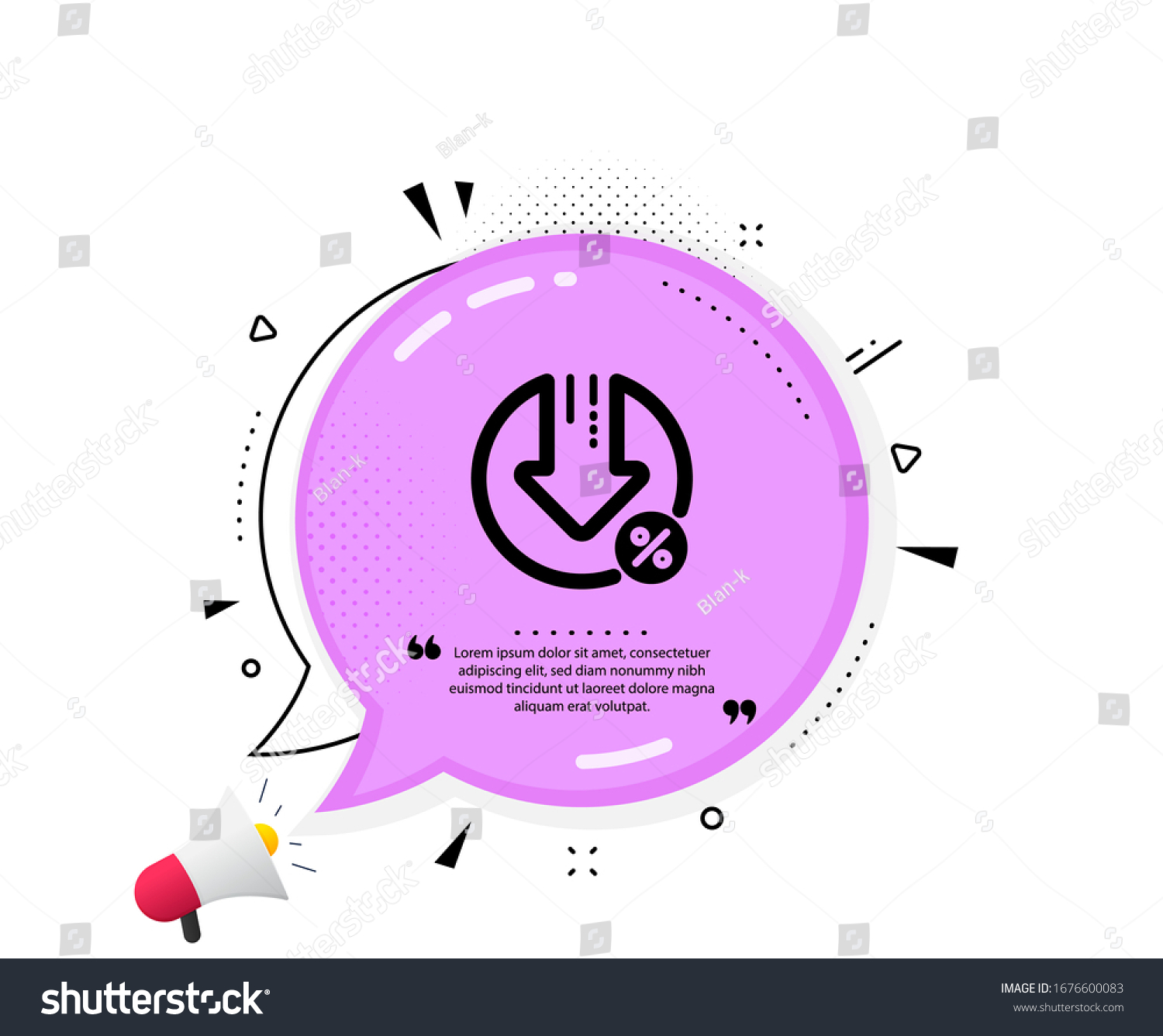 Loan Percent Decrease Icon Quote Speech Stock Vector (Royalty Free ...