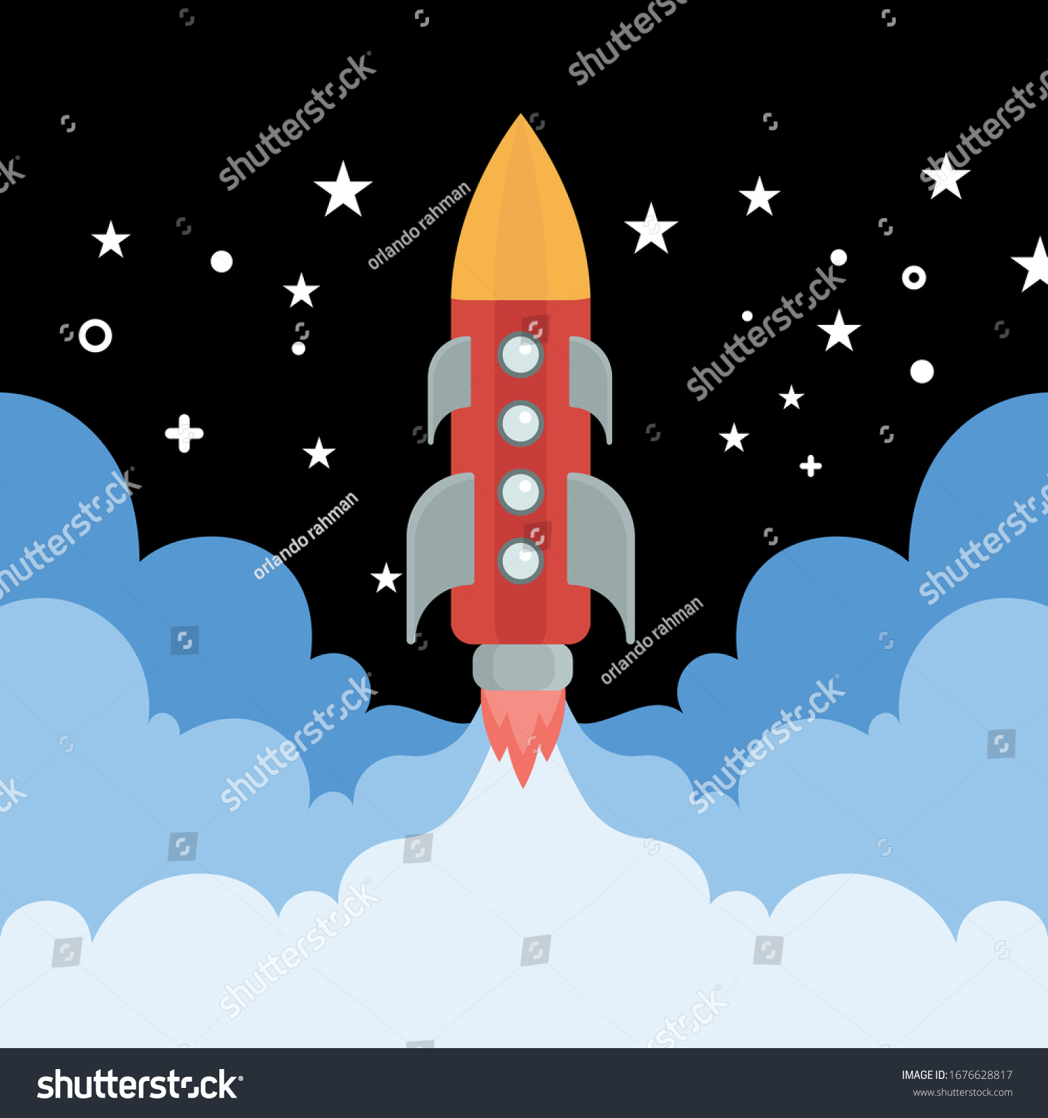 Rocket Launchshipvector Illustration Concept Business Product Stock Vector Royalty Free