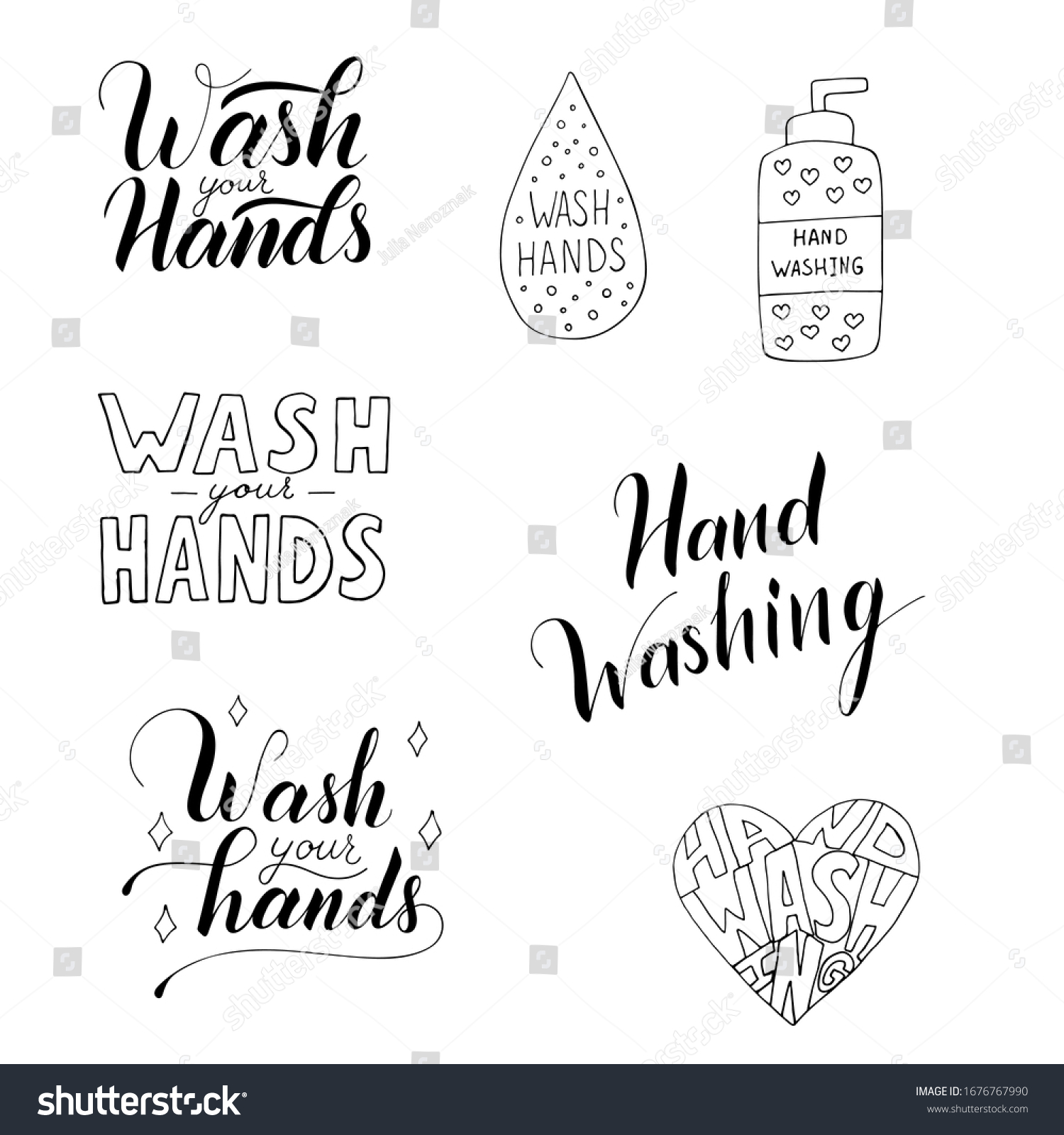 Hand Washing Vector Illustration Set Isolated Stock Vector Royalty Hand Washing Vector Illustration Set Isolated Stock Vector Royalty