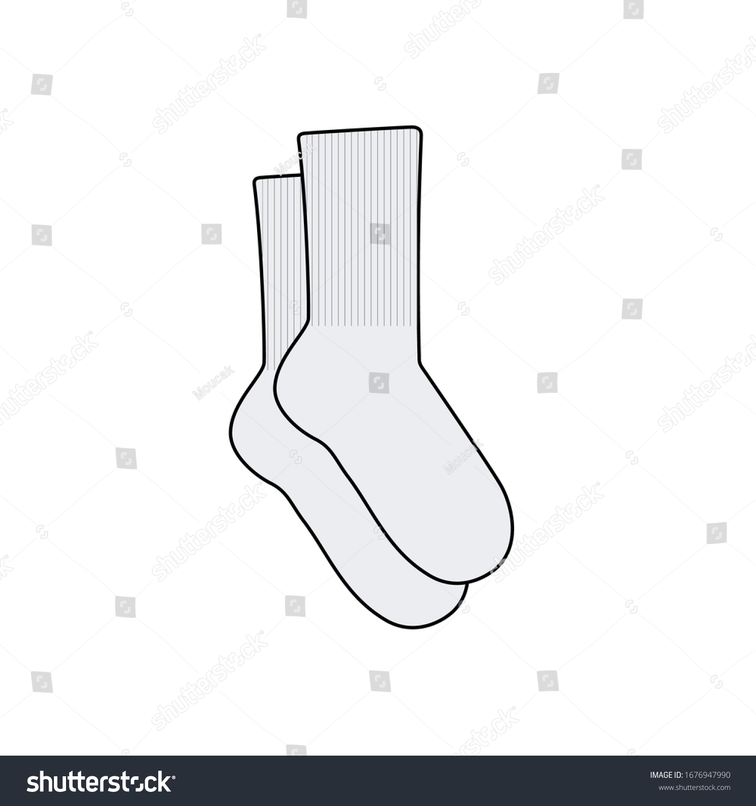 Kids Full Socks Tech Pack Template Stock Vector (royalty Free 