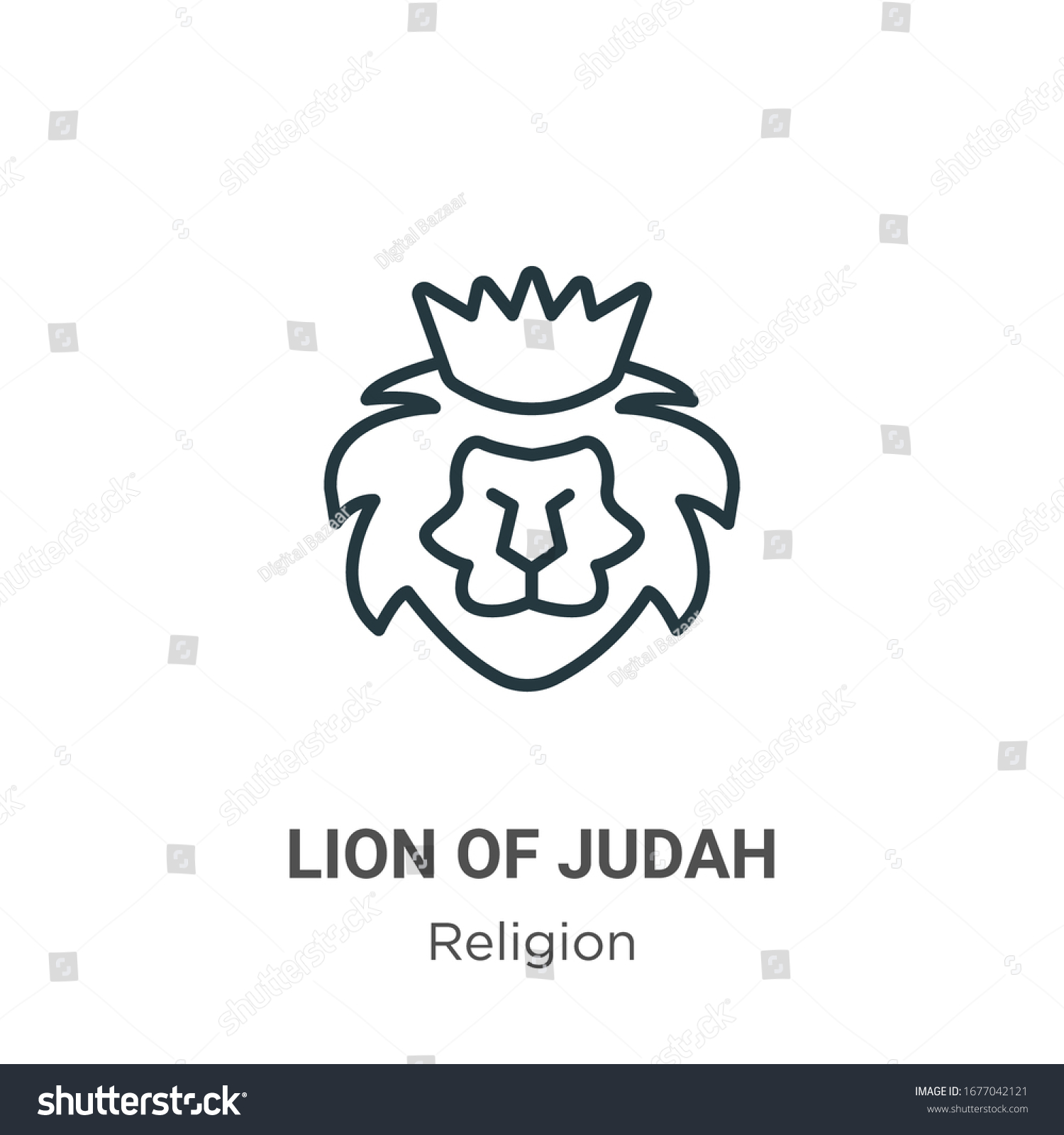 Lion Judah Outline Vector Icon Thin Stock Vector (Royalty Free ...