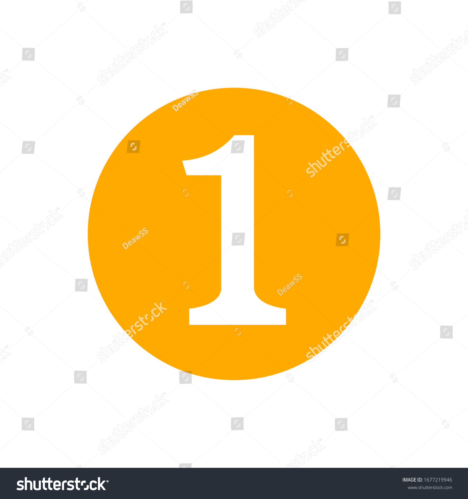 Icon Number 1 Circle Orange Isolated Stock Vector (Royalty Free ...