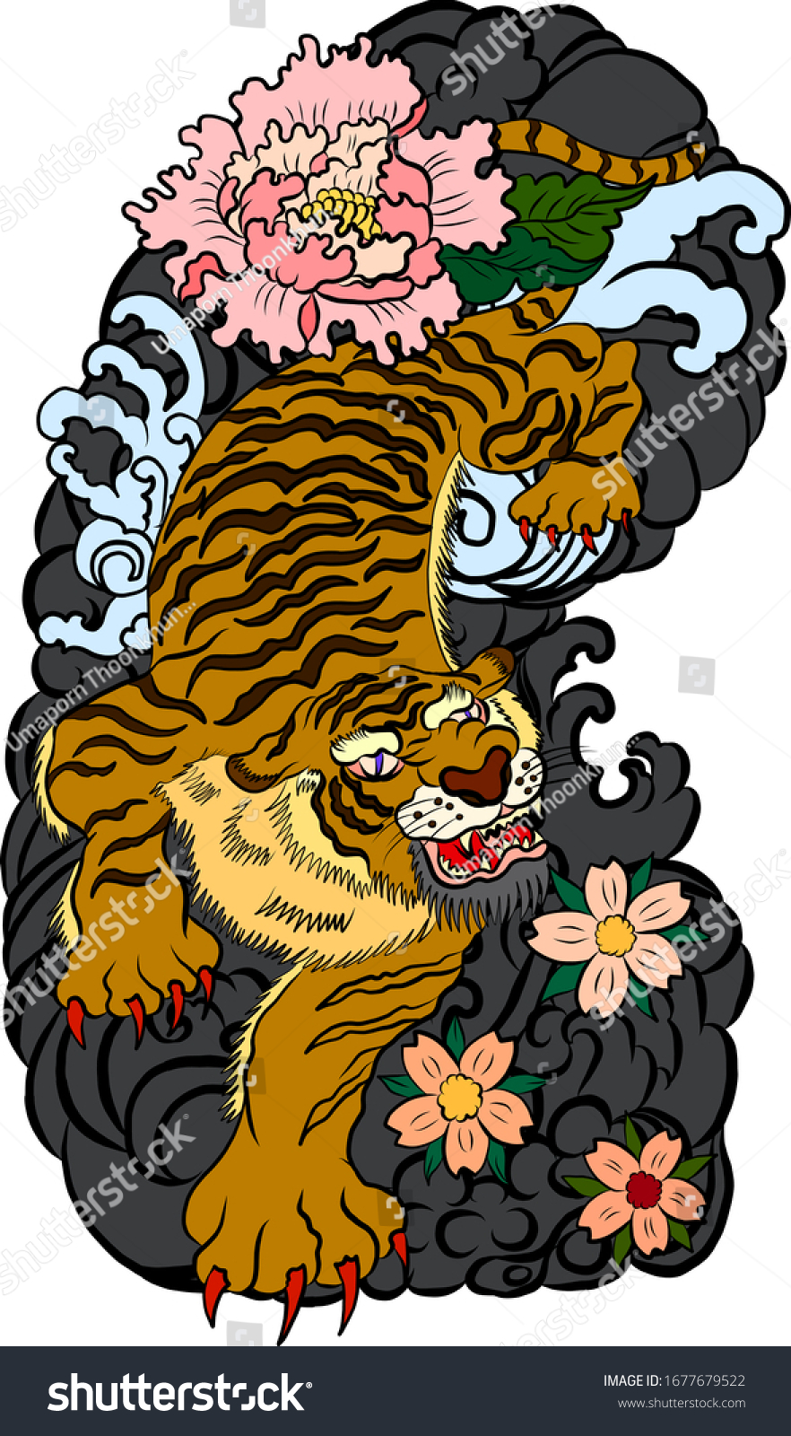 japanese traditional tiger art