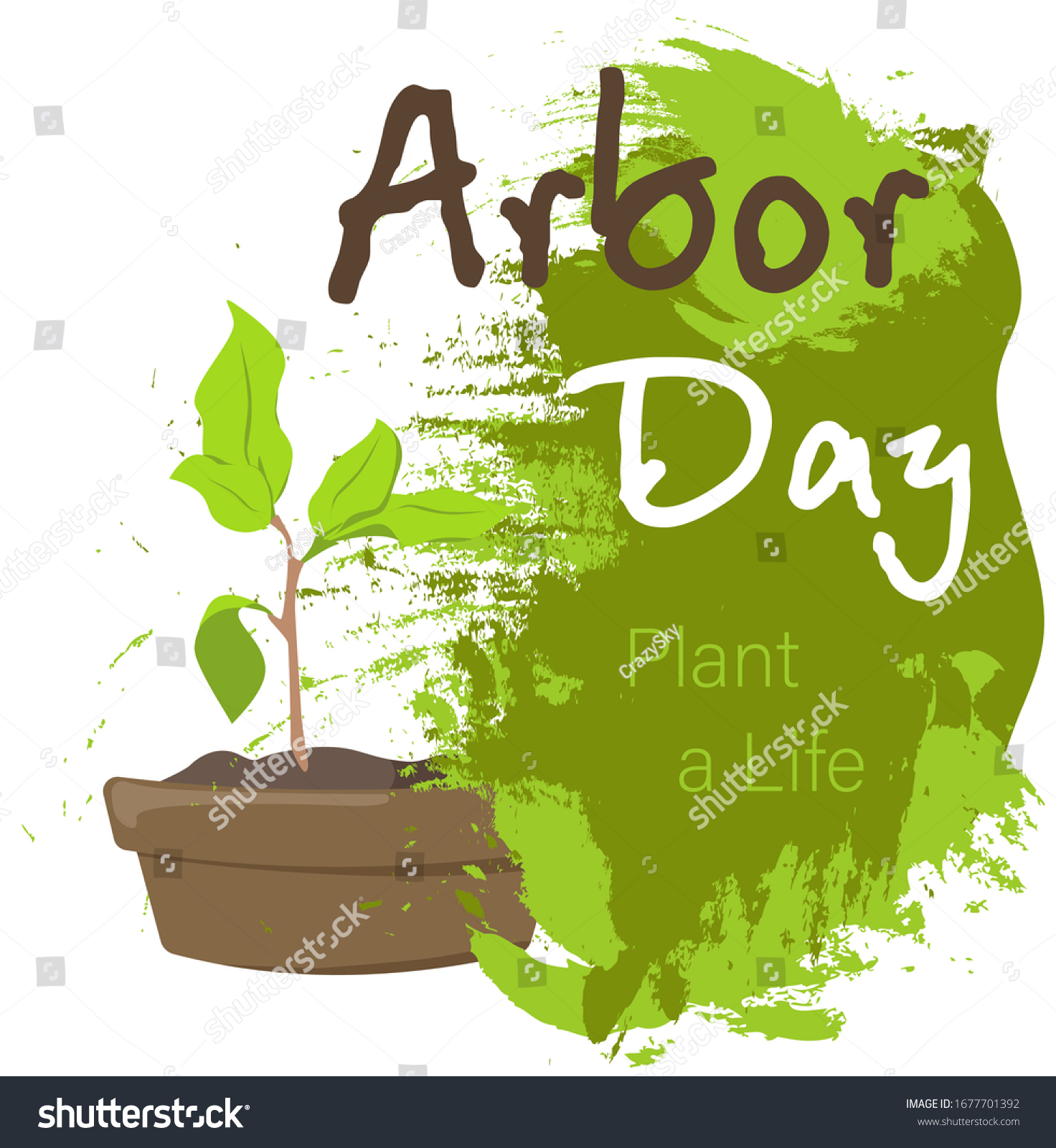 National Arbor Day Vector Illustration Leaves Stock Vector (Royalty