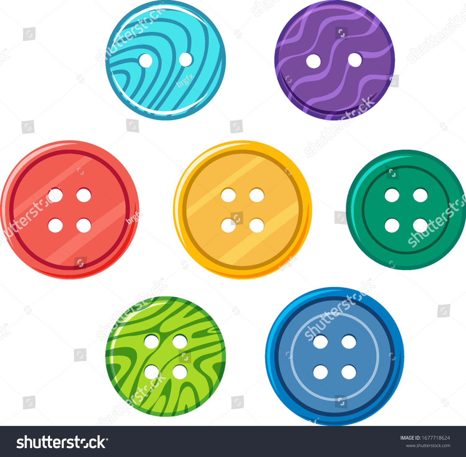 Set Colorful Buttons On White Background Stock Vector (Royalty Free ...