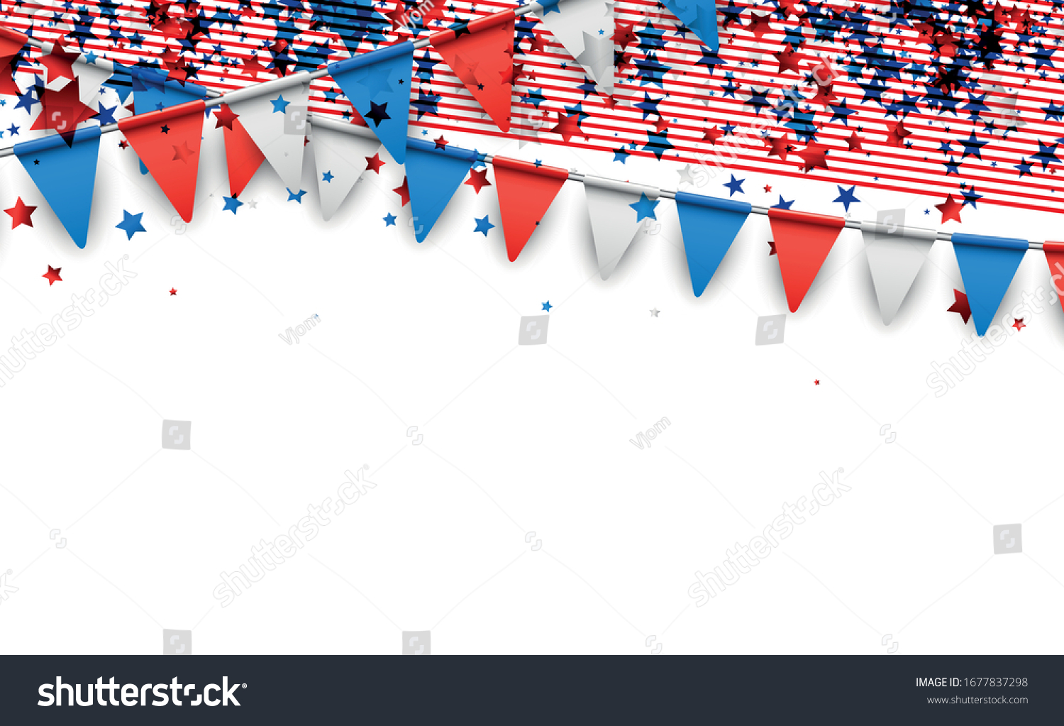 American Flag Colors Garland Small Red Stock Vector (Royalty Free ...