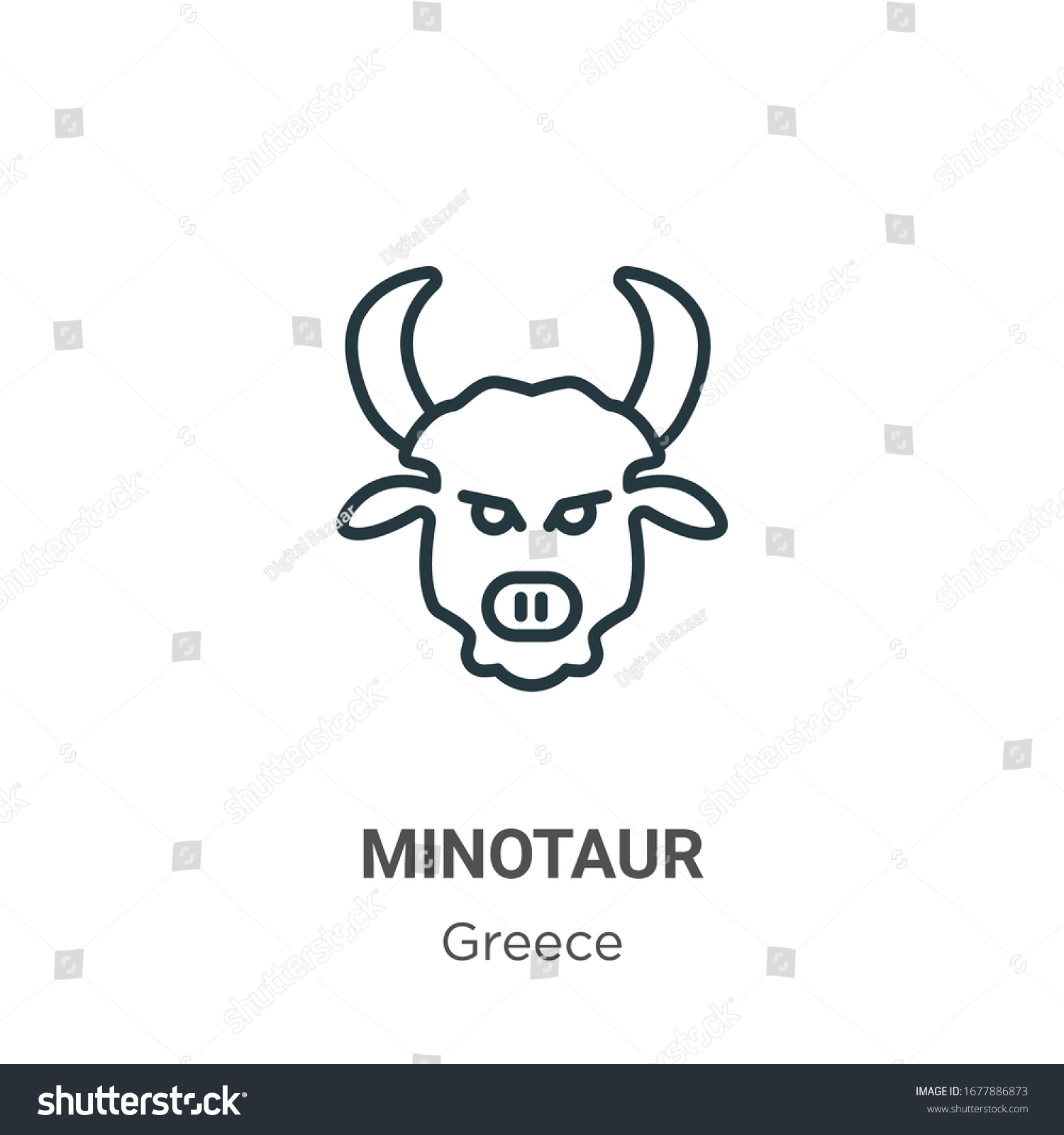 Minotaur Outline Vector Icon Thin Line Stock Vector (Royalty Free ...