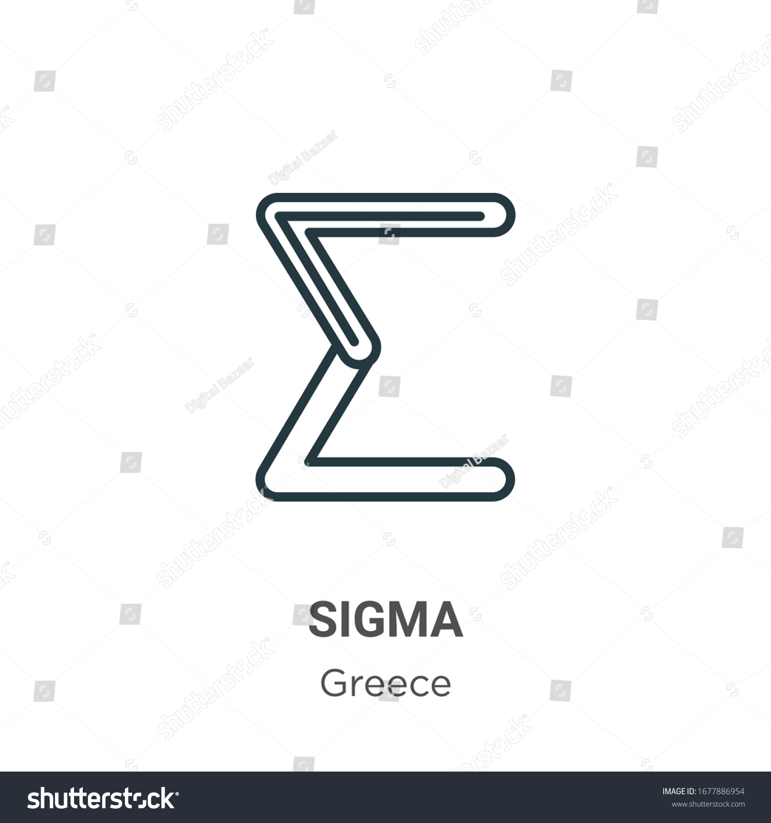 Sigma Outline Vector Icon Thin Line Stock Vector (Royalty Free ...