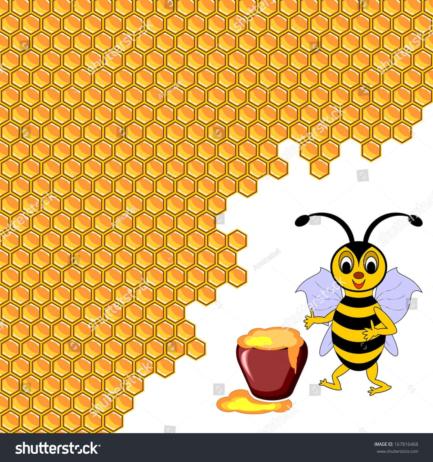 Пчела и соты мультяшная