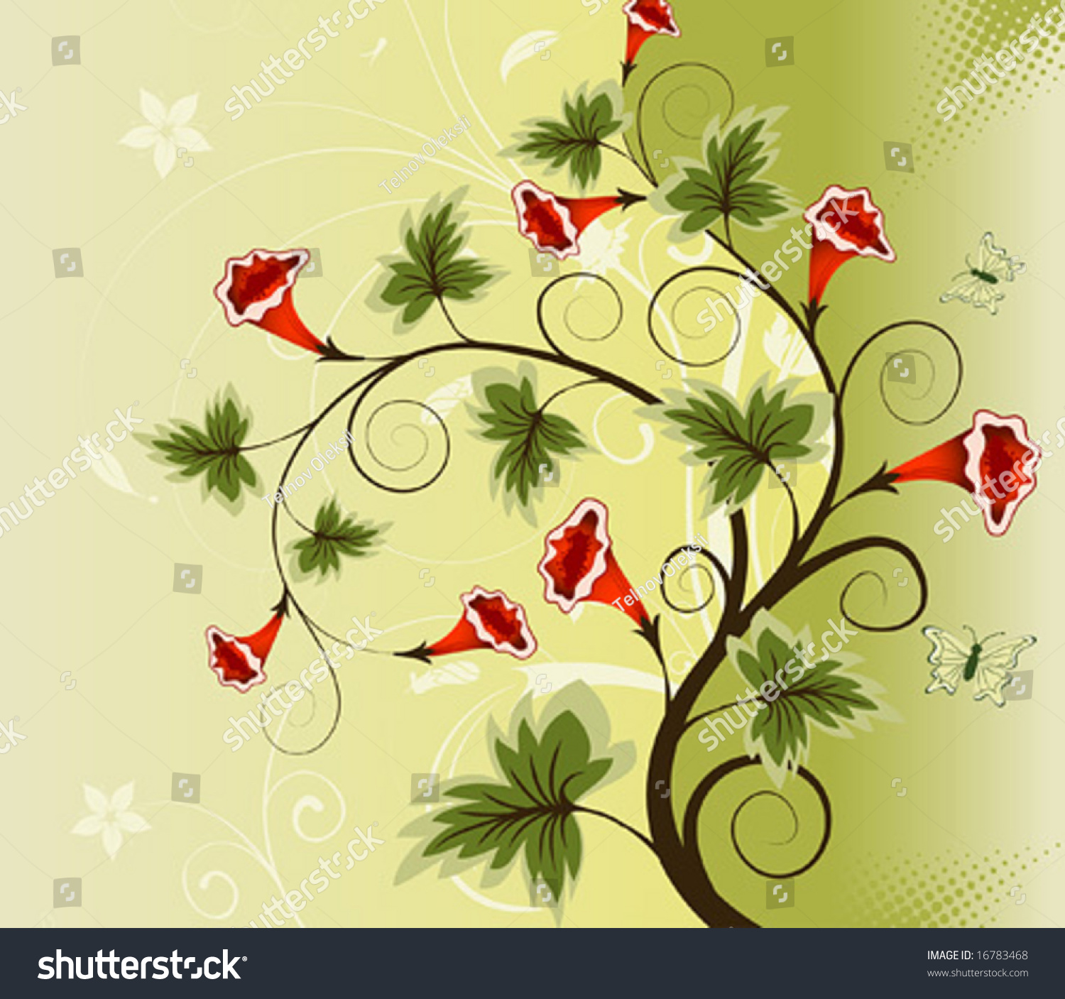 Flower Background Butterfly Element Design Vector Stock Vector Royalty Free 16783468 4047