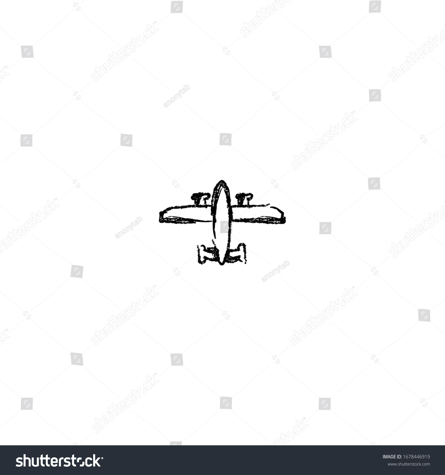 Sketch Plane Cartoon Sticker Design Stock Vector (Royalty Free ...