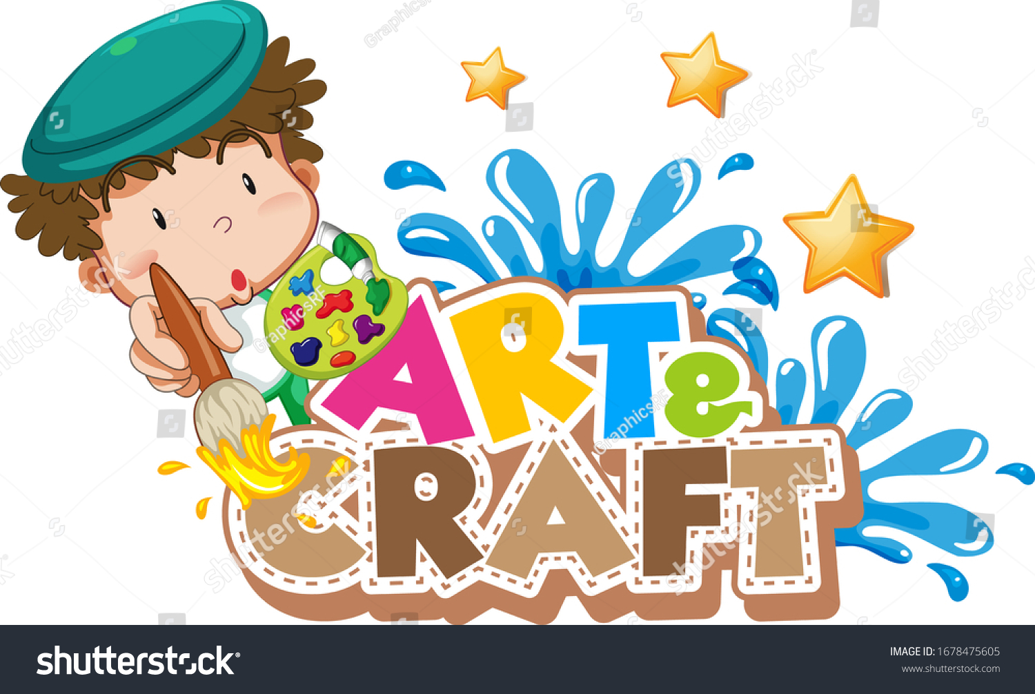 Font Design Word Art Craft Boy Stock Vector (Royalty Free) 1678475605 ...