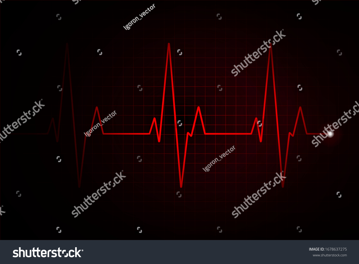 Heart Rate Graph Heart Beat Ekg Stock Vector (Royalty Free) 1678637275 ...