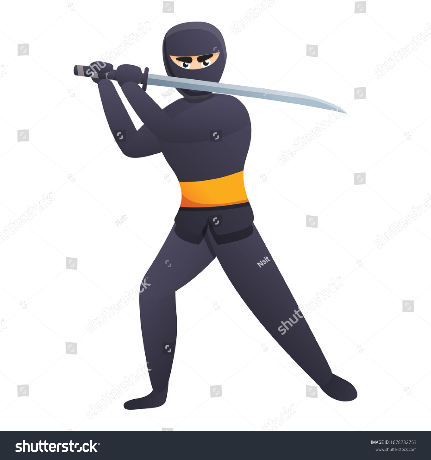 Ninja Sword Icon Cartoon Ninja Sword Stock Vector (Royalty Free ...