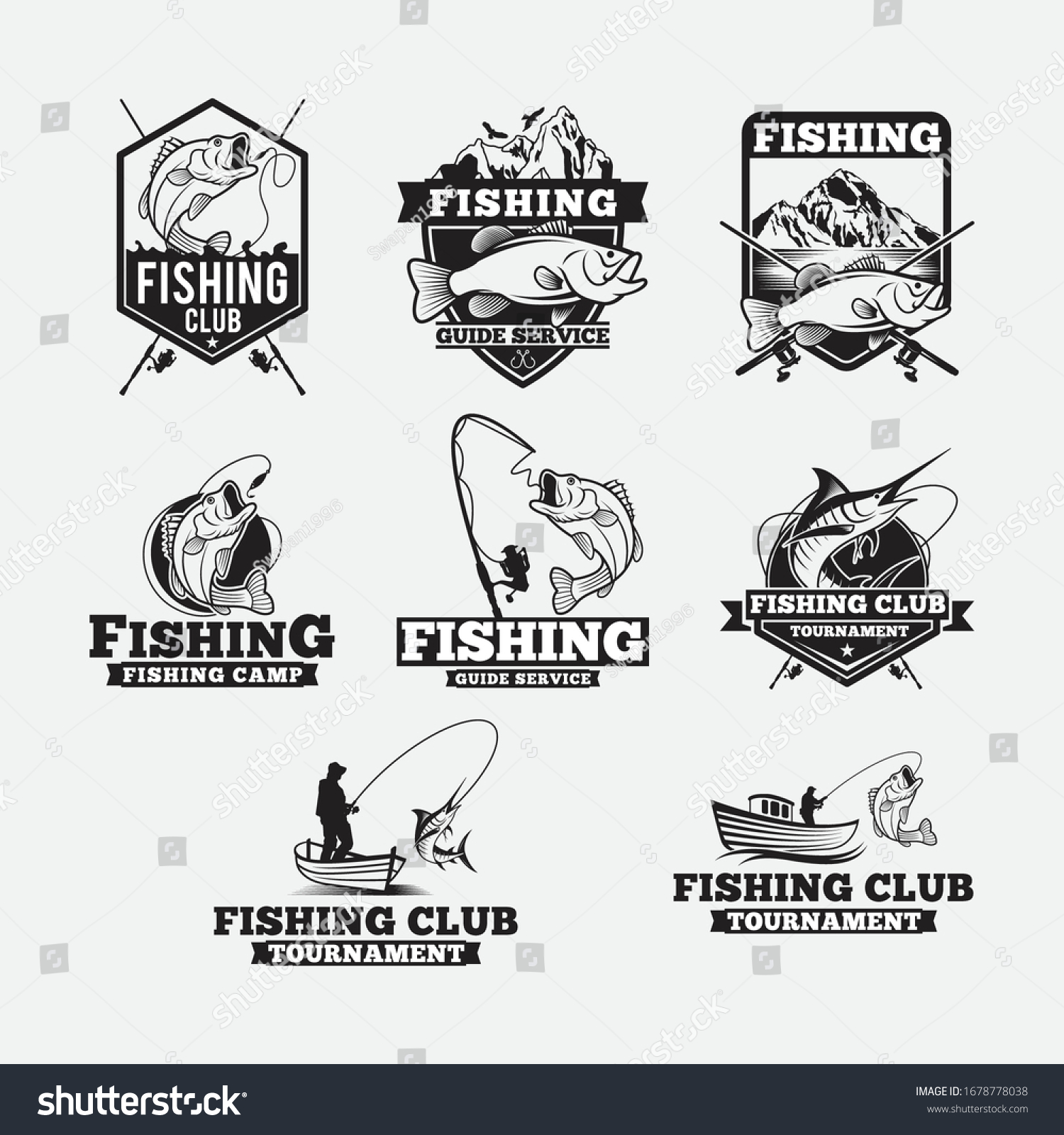 Fishing Logo Vector Fishery Logotype Illustration Stock Vector (Royalty ...