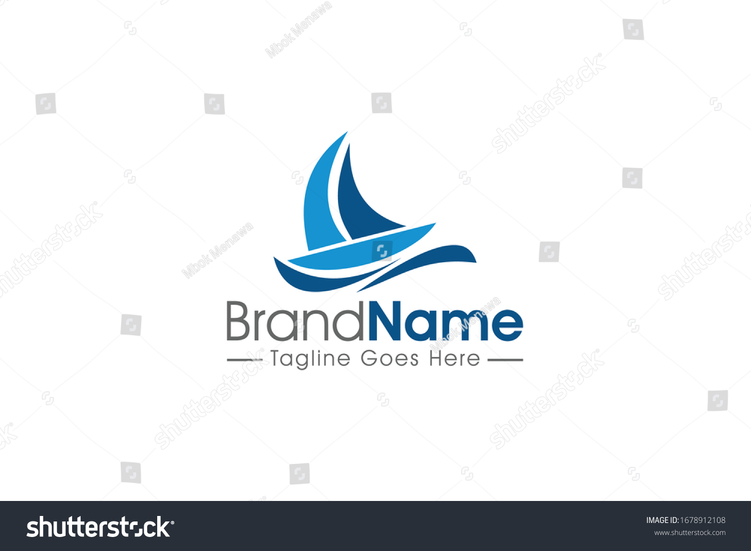 Boat Ship Yacht Wave Logo Icon Stock Vector (Royalty Free) 1678912108 ...