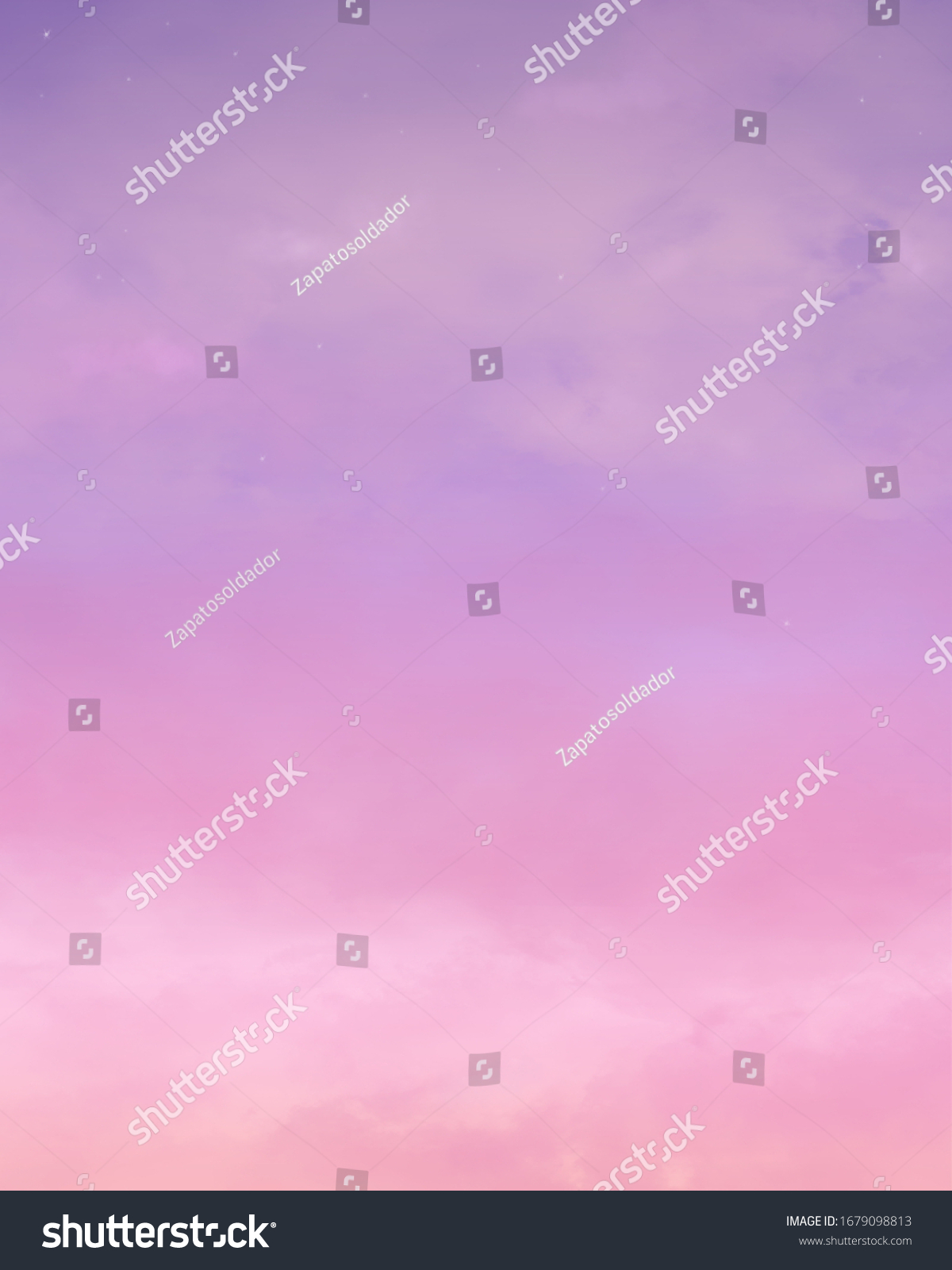 Purple Pink Sky Fantasy Aesthetic Watercolor Stock Illustration ...