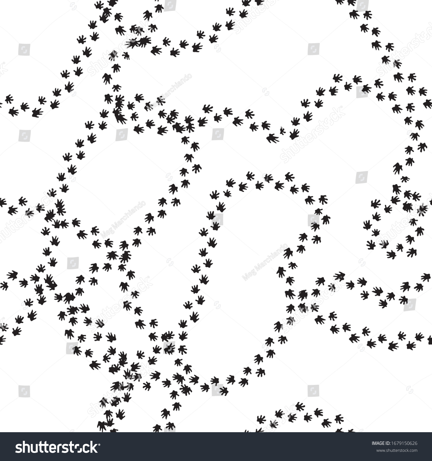 Hedgehog Footprints Trail Seamless Repeat Vector Stock Vector (Royalty ...