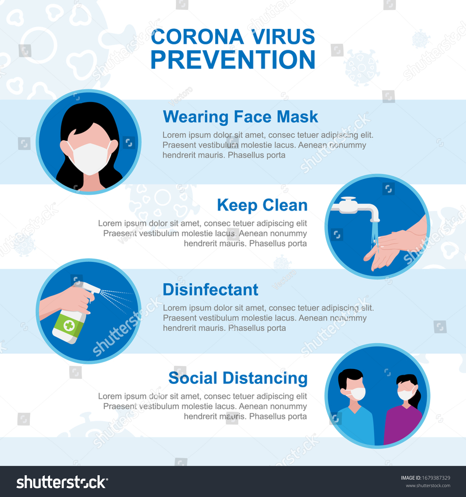 Corona Virus 2019ncov Covid19 Prevention Information Stock Vector ...