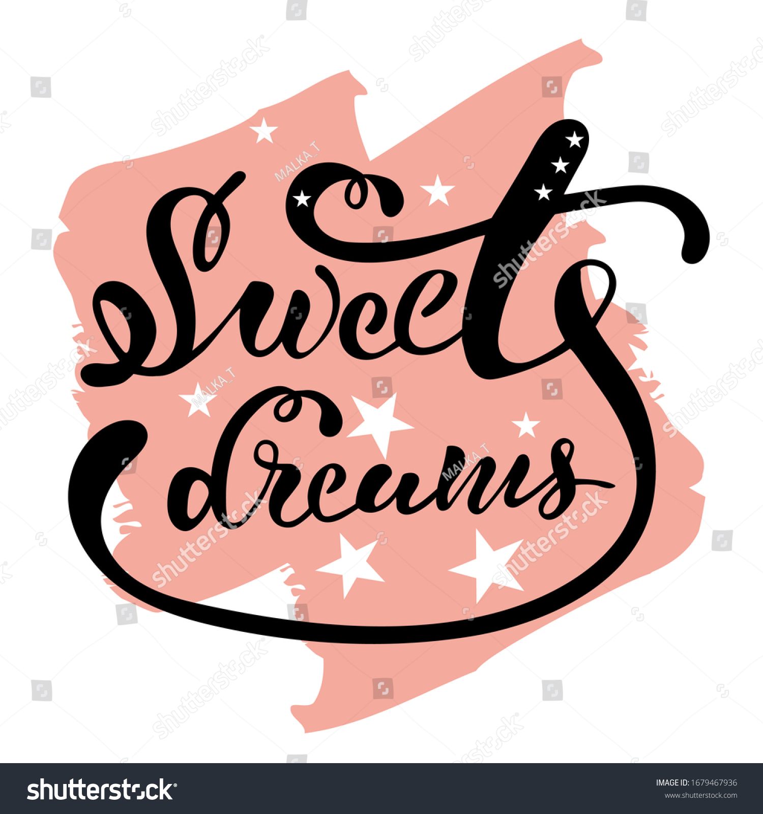 Handwritten Inscription Sweet Dreams Cards Posters Stock Vector