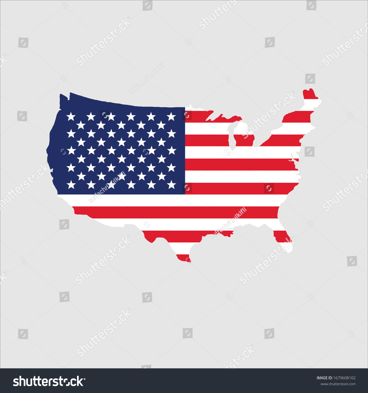 Vector Illustration United States Flag Map Stock Vector (Royalty Free ...