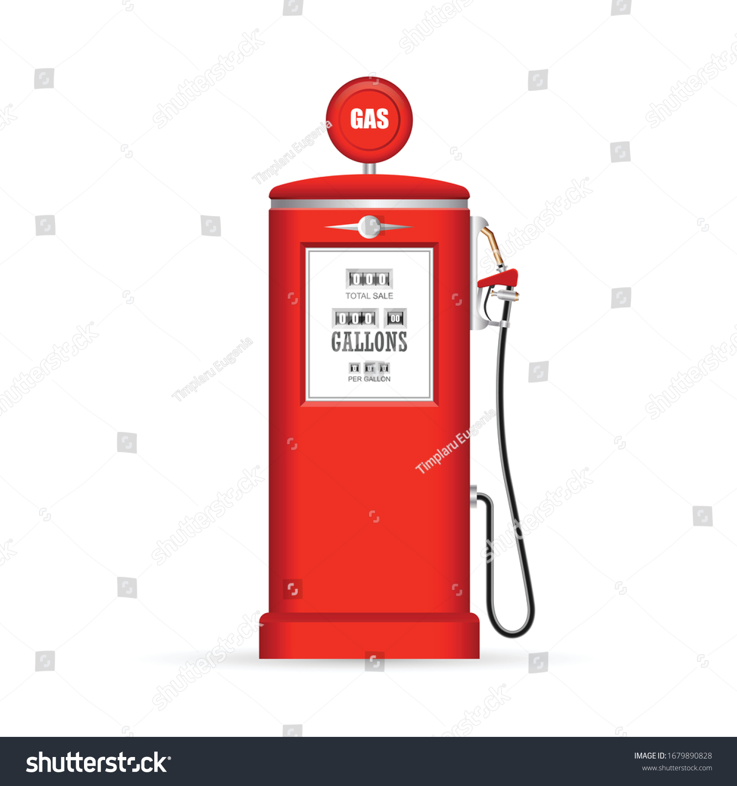 Retro Gas Pump Vector Illustration Isolated Stock Vector (Royalty Free ...