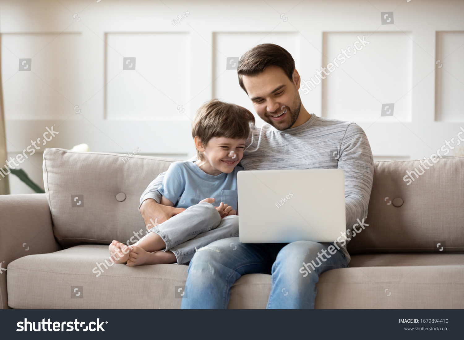 Smiling Little Boy Relax On Couch Stock Photo 1679894410 | Shutterstock